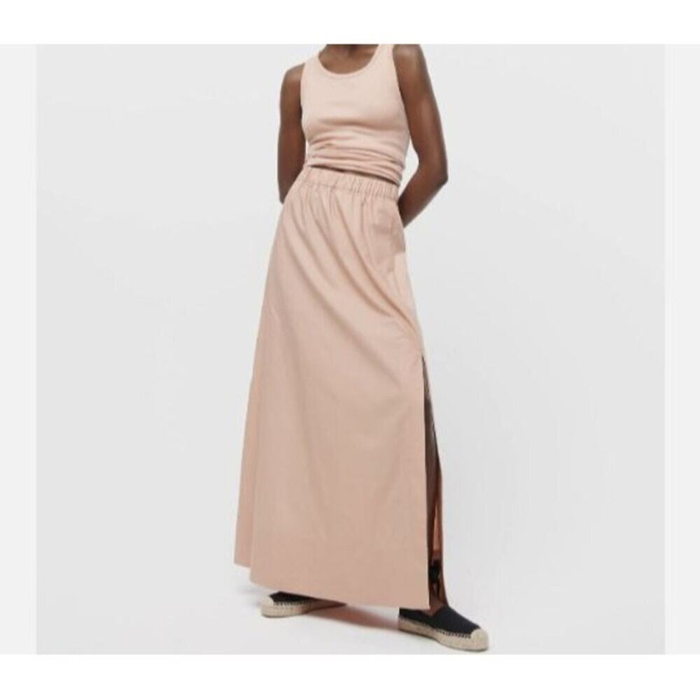 J. Crew Blush Pink Maxi Skirt with Side Slit